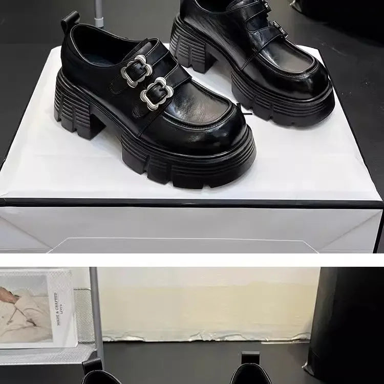 Shoes for Women New Quality Women's Pumps Hot Sale Loafers Fashion Buckle Platform Leather Shoes Trend Versatile Zapatos -