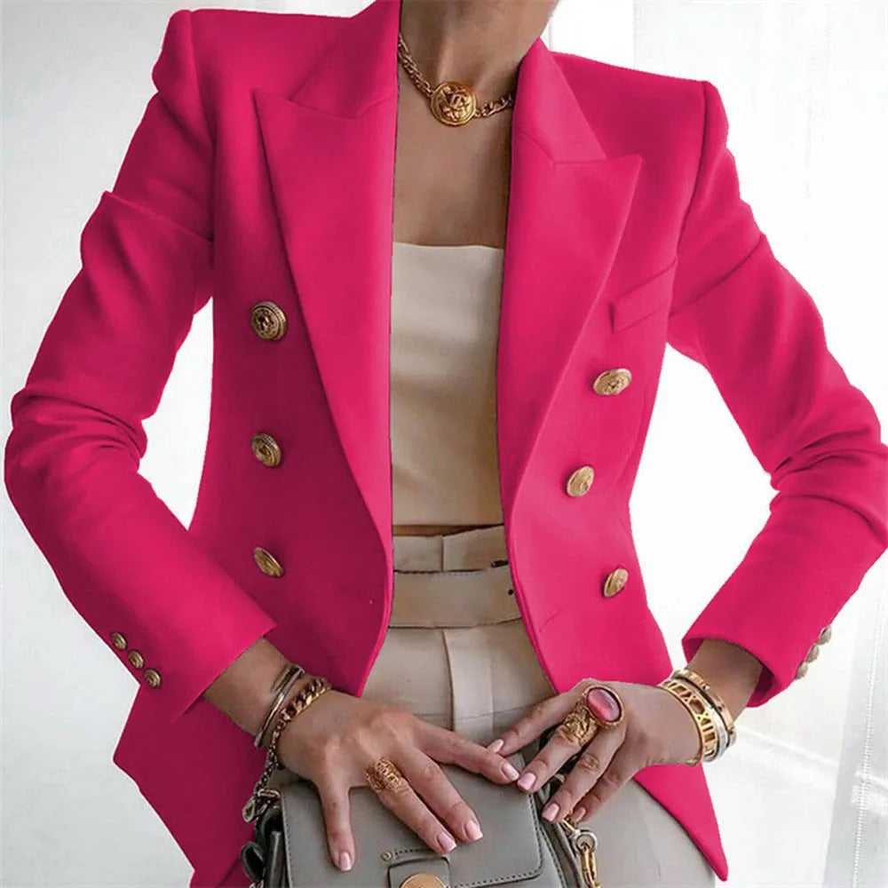 Stay chic and professional with this casual long sleeve blazer for women—fashionable coat perfect for office wear and stylish outerwear! -