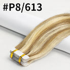 Tape In Human Hair Extensions Natural Straight Hair Extensions 1B Black Brown Blonde 100% Remy Skin Weft Adhesive Glue On -