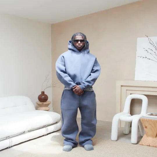 Stay comfy and stylish from head to toe with this men's sweat suit set! -