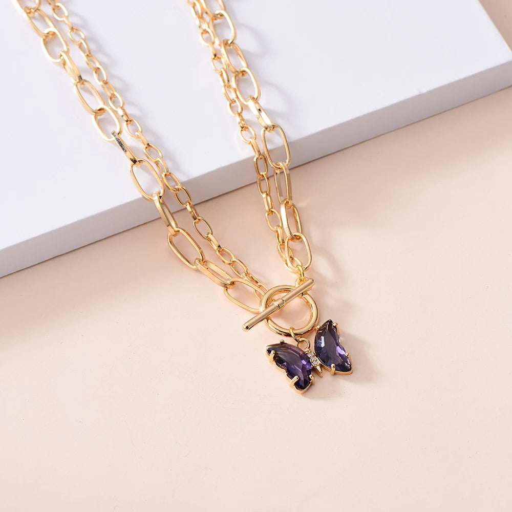 Multilayer Vintage Butterfly Necklace For Women -