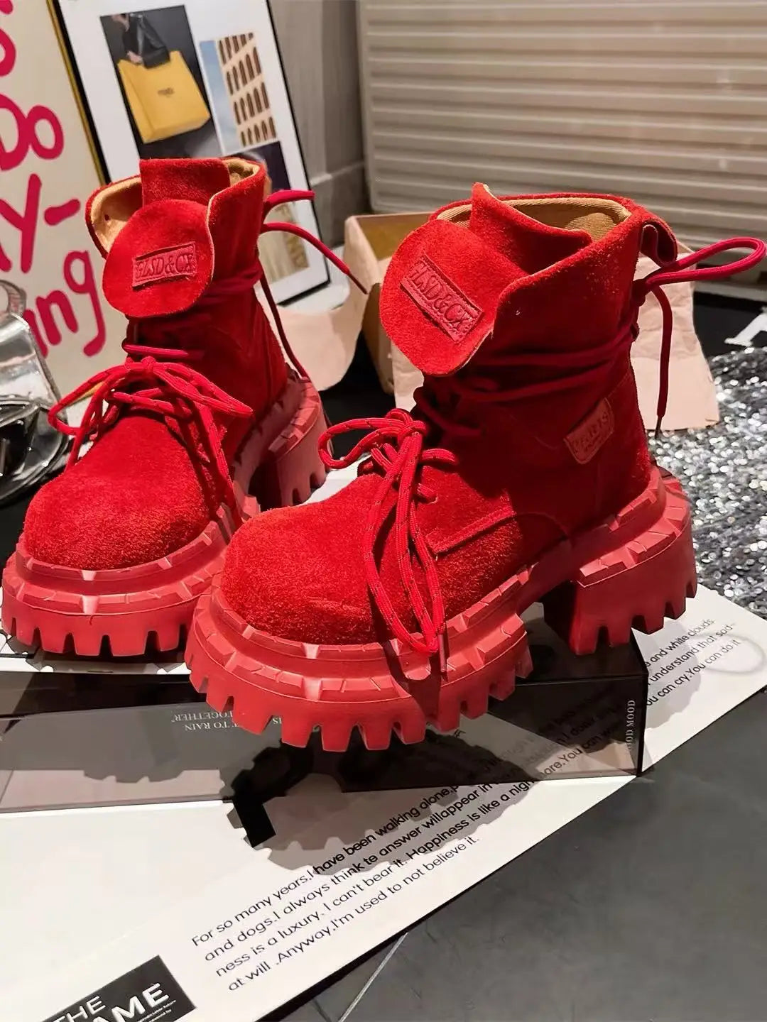Step up your style game with these new platform chunky ankle boots for women! -