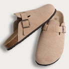 Evshine 2024 Women Cork Slides Classic Clogs For Women Fashion Mules Indoor Home Cork Suede Slippers Outdoor Soft Beach Slippers -