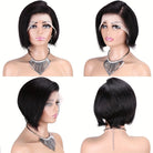 Turn heads with these 13x4 transparent lace front wigs—featuring highlight colors in a sleek straight pixie cut or short bob, crafted from 100% human hair for a natural, stylish look! -