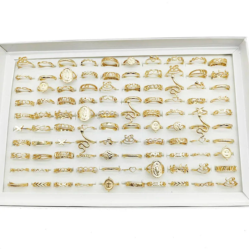 30pc/Lot Gold Color Finger Rings for Woman -