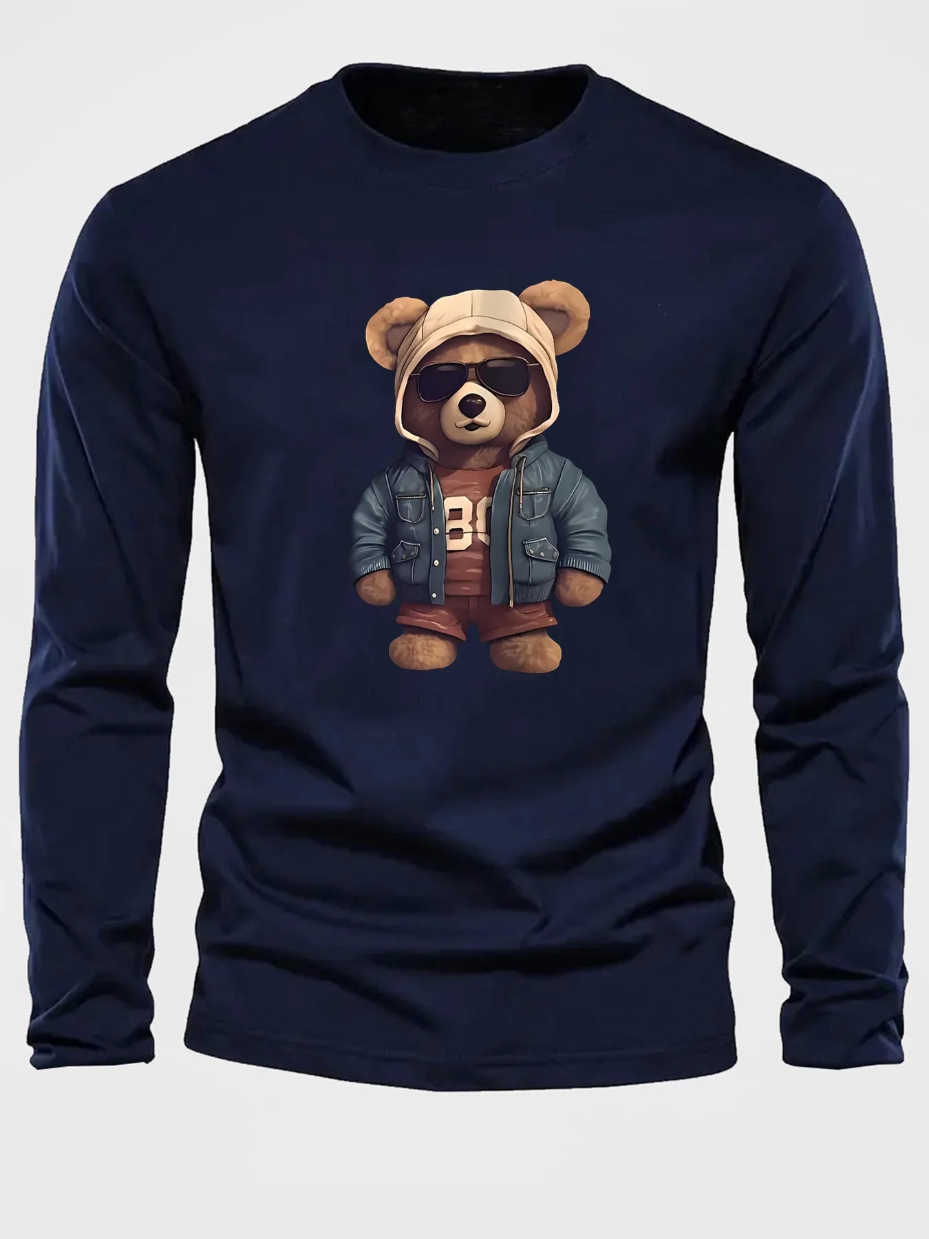 Men's 100% pure cotton long sleeved T-shirt top -