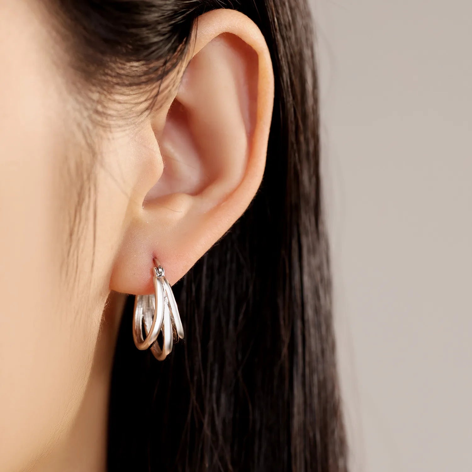 Sterling Silver Exquisite Multi-layer Ear Ring -