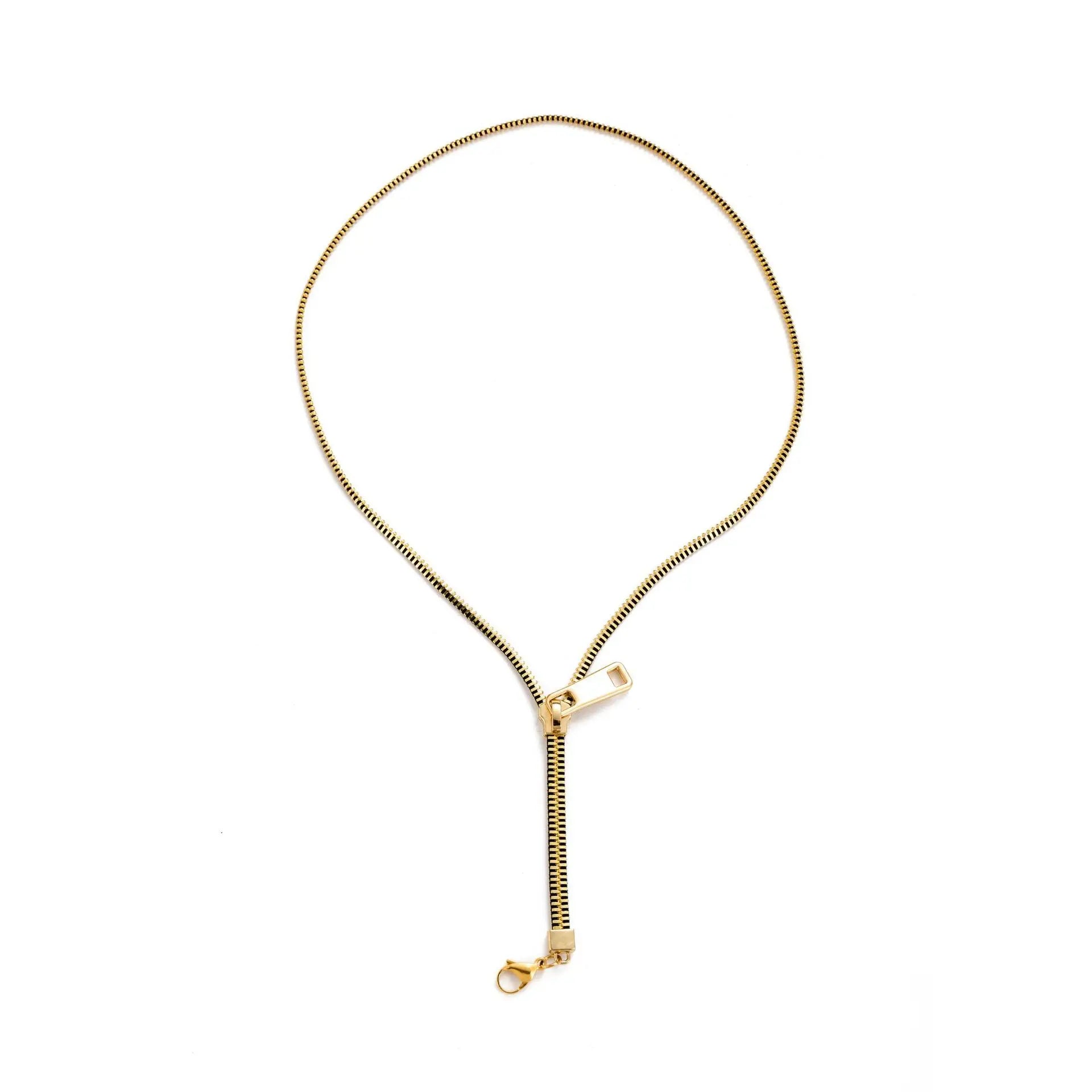Niche design sense two wear zipper collarbone necklace women's -
