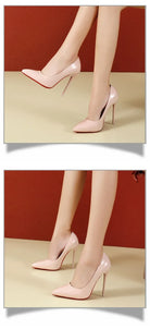 Women Shoes Red High Heels Sexy Pointed Toe 12cm Pumps Wedding Dress Shoes Nude Black Color Red Rubber Bottom High Heels -