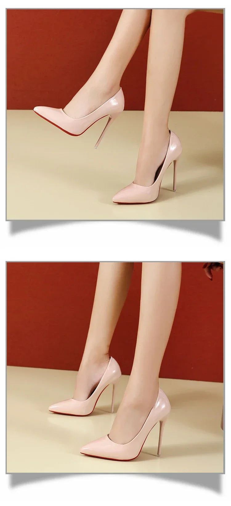 Women Shoes Red High Heels Sexy Pointed Toe 12cm Pumps Wedding Dress Shoes Nude Black Color Red Rubber Bottom High Heels -