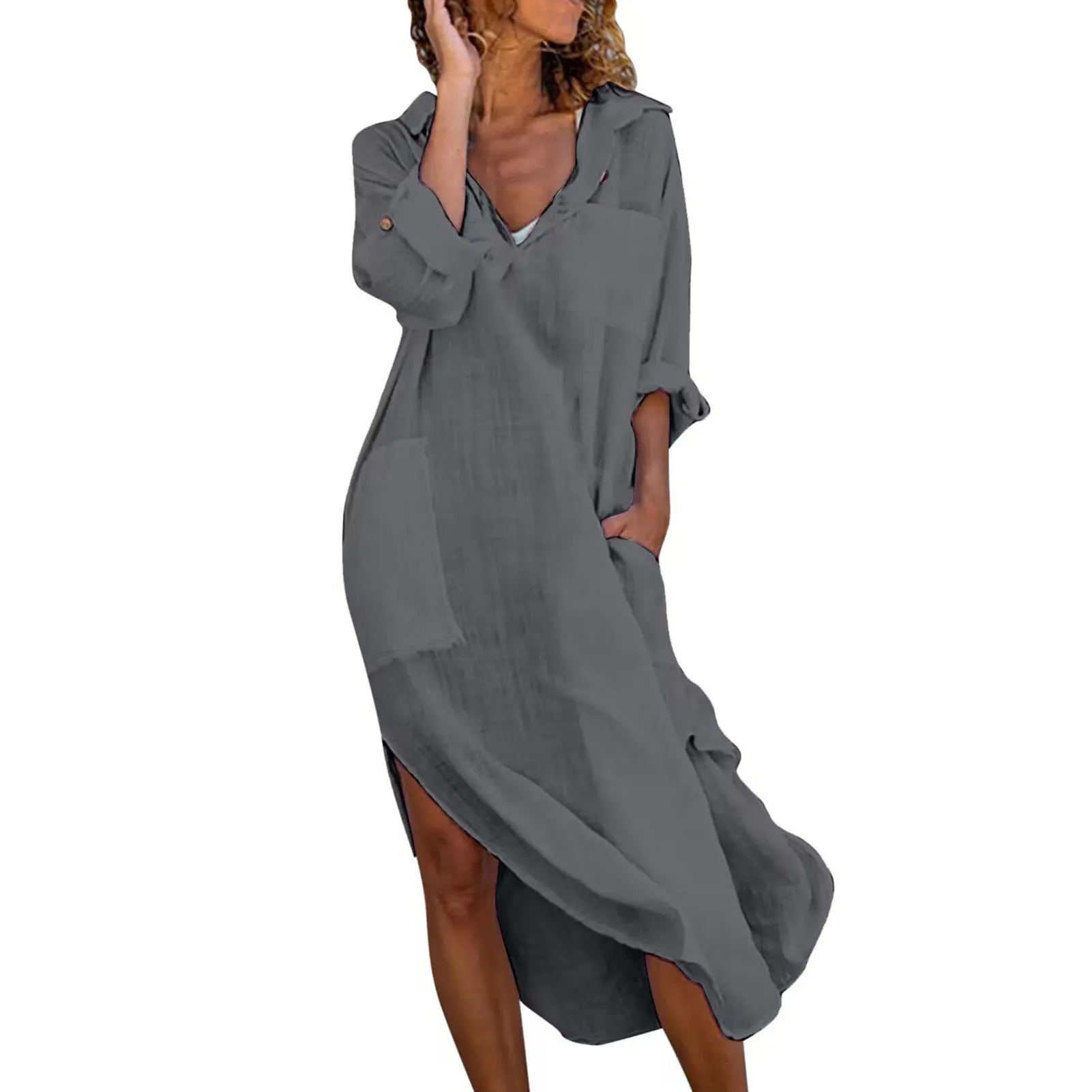 Dress Shirt for Women Linen Cotton Clothing -