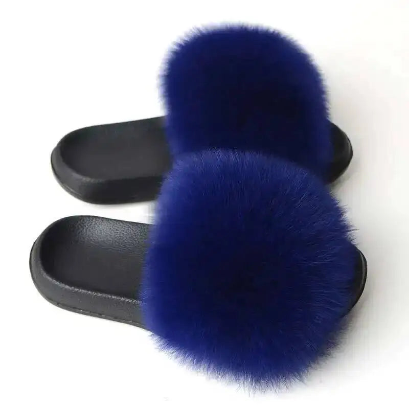 Real Fox Fur Slippers -
