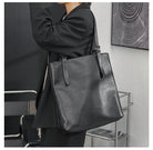 Soft Leather Tote Bag for Men Japanese Korea Style Business Casual Street Handbag Male Large Capacity Zipper Laptop Underam Bags -