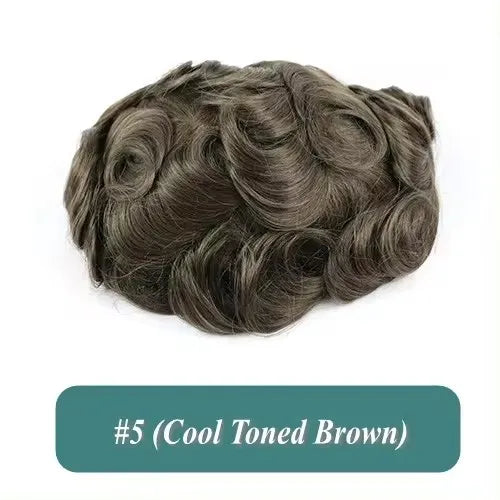 Achieve a seamless look with this natural hairline lace front male wig—ash blonde to brown shades, breathable 100% human hair, featuring lace & PU cap for a comfortable, realistic fit! -