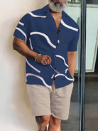 Summer Men's Short Sleeve Shirt And Beach Shorts Set Outdoor Sports Comfortable Men's Shorts Hawaii Men's Travel Casual Shirt -