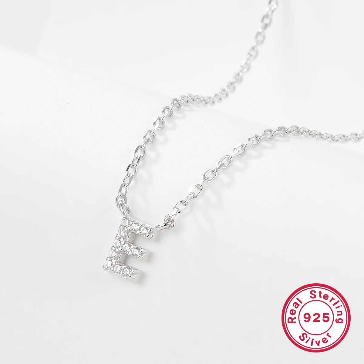 Sterling silver light luxury exquisite letter pendant necklace -