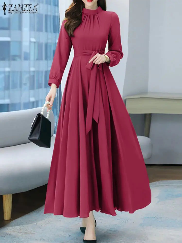Women Long Sleeve A-line Dress -