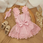 Dress your little one to impress with this adorable party romper for baby girls—perfect for special occasions and celebrations! -