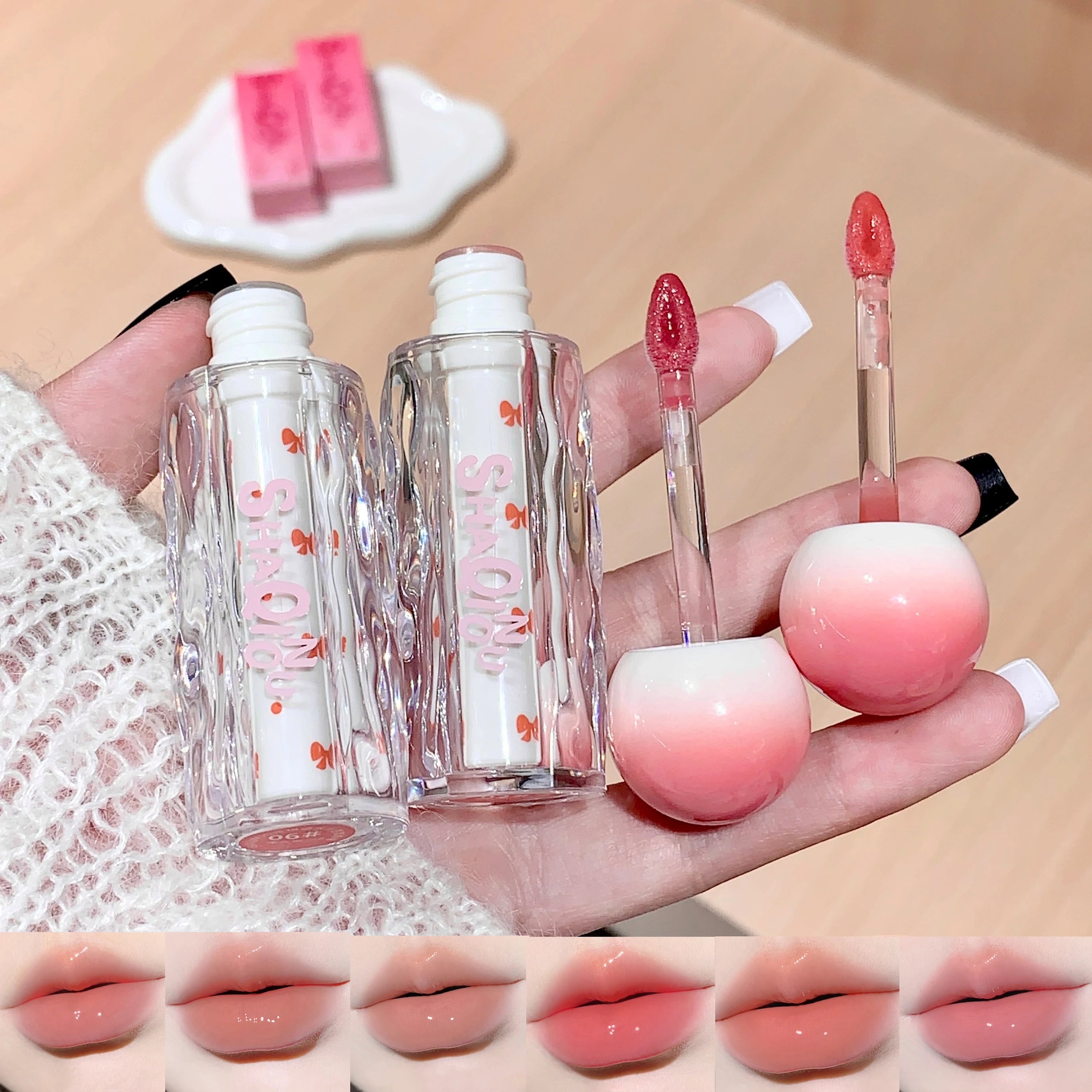 SHAQINUO Watery Lip Gloss Moisturizing Mirror Water Gloss Long-lasting Clear and Tender Lipstick Lip Gloss -