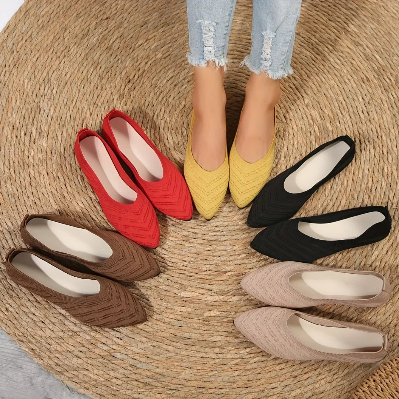 Step out in style with these women's pointed toe flat shoes. -