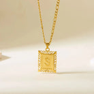 Stainless Steel Initial Letter Necklace For Women & Men -