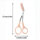 Eyebrow trimming scissors with built-in comb -