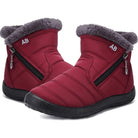 Women's casual sports shoes, mid-calf thick plush waterproof cotton boots, outer zipper cotton boots -