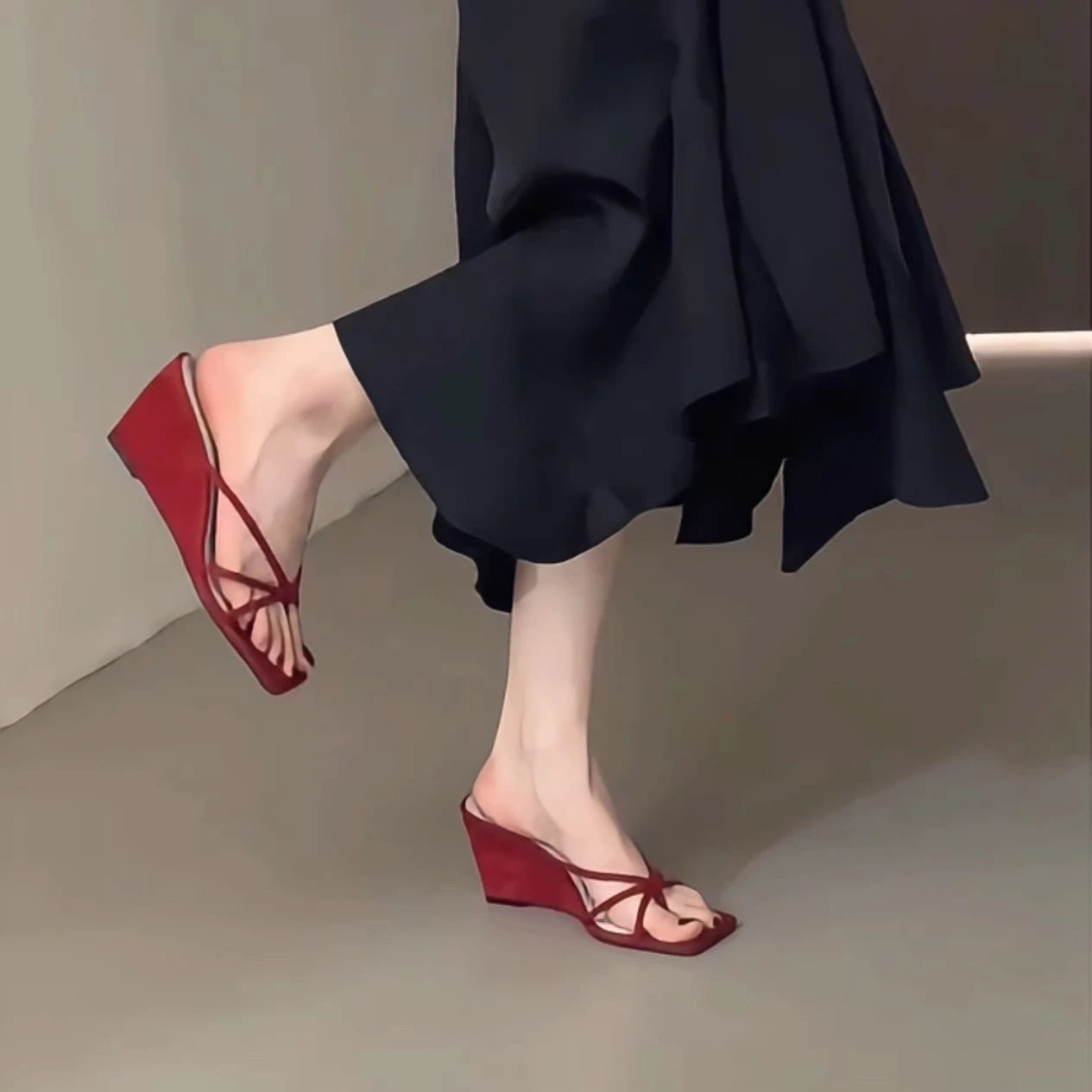 Women's retro bow wedge heeled luxury sandals -