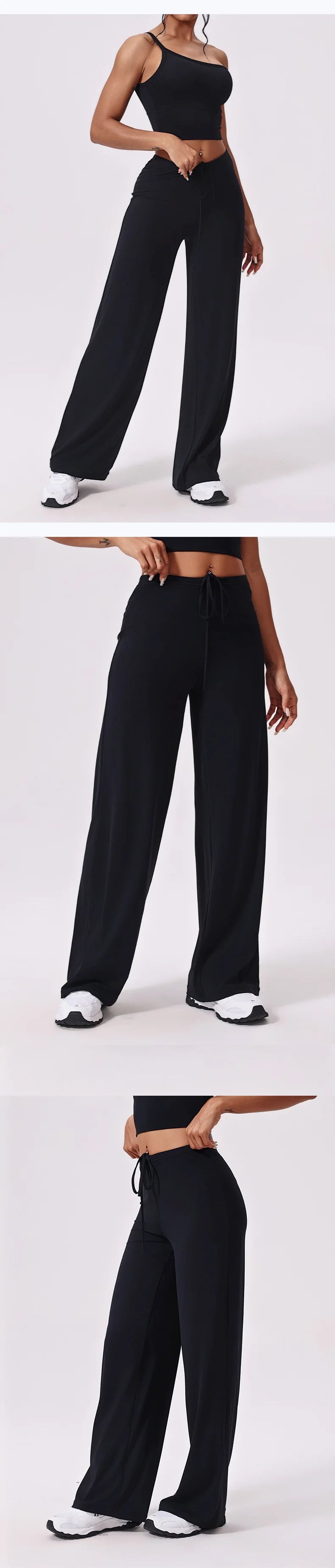 Yoga Wide Leg Pants Women High Waist Flared Leggings Gym Fitness Yoga Pants Workout Runing Women's Control Tummy Sport Leggings -