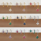 3PCS Trendy Stainless Steel Flower Drop Earring Set -