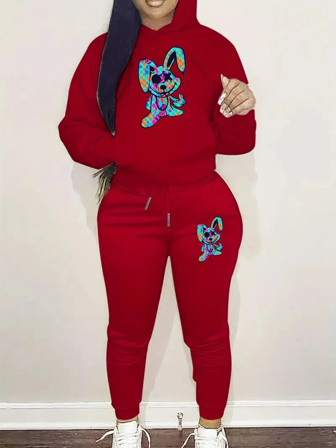 Women's warm hooded sweat suit -