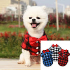 Dress your pet in a stylish plaid and striped shirt—perfect for adding a touch of sophistication to your furry friend's wardrobe! -