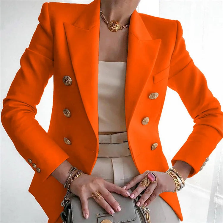 Stay chic and professional with this casual long sleeve blazer for women—fashionable coat perfect for office wear and stylish outerwear! -