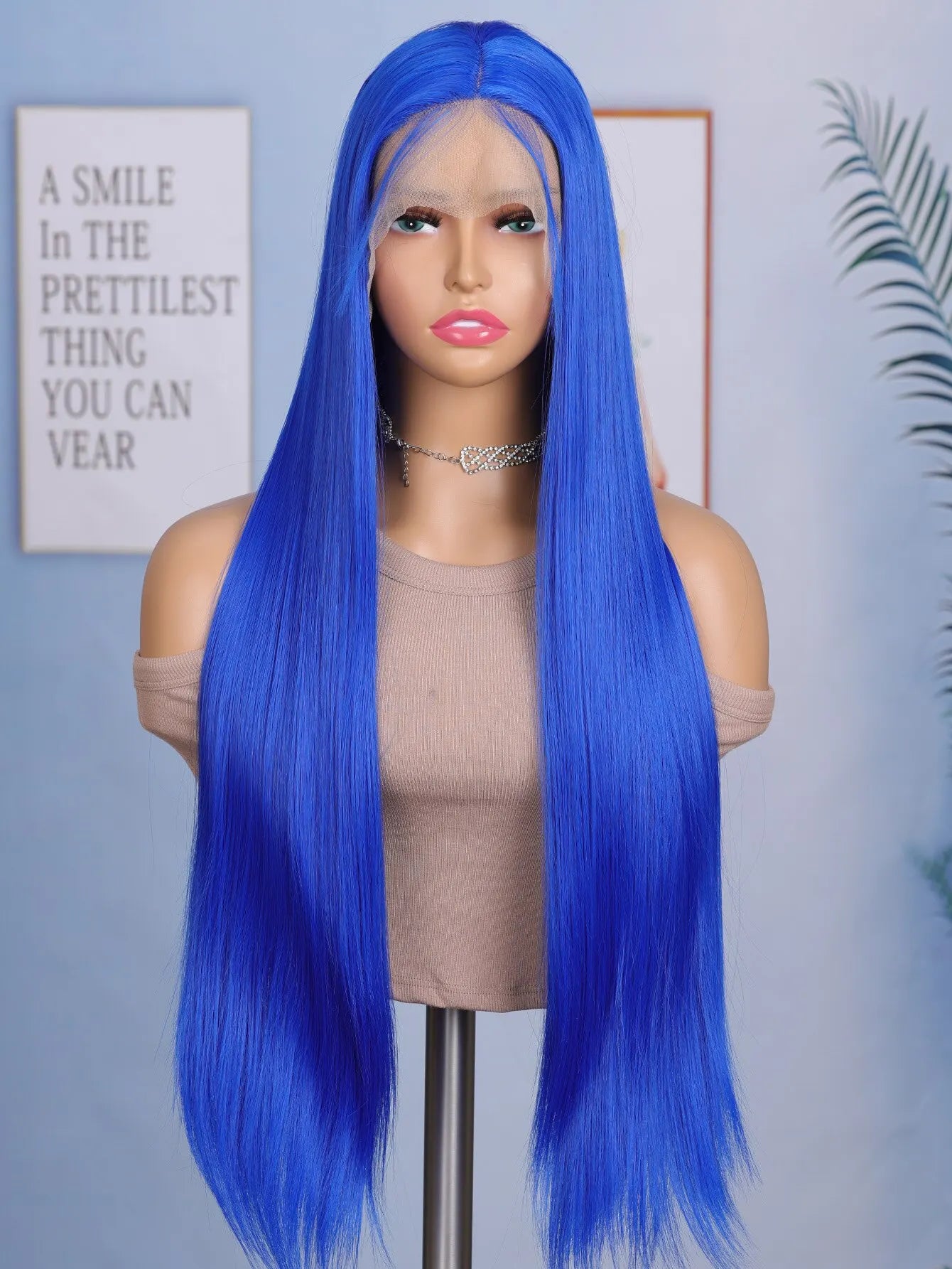 Enhance your style with this 24-inch straight lace front wig. Featuring a sleek black color, this wig is suitable for daily wear, providing a stylish and effortless look. -