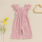 Toddler Kids Clothes Girls Summer Overalls Cotton Floral Print Backless Bowknot Rompers Jumpsuits Baby Clothing -