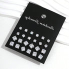 12 Pairs Of Luxurious, Simple, Shiny, And Caring Zirconia Earrings -