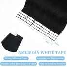 Tape In Human Hair Extensions Natural Straight Hair Extensions 1B Black Brown Blonde 100% Remy Skin Weft Adhesive Glue On -