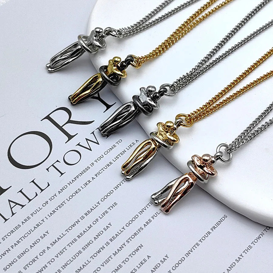 New Creative Couple Embrace Necklace Women's -