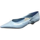 Shoes for Woman 2024 Comfortable Women's Summer Footwear Moccasins Blue Low Heel Elegant Pointed Toe High Quality Popular Young -