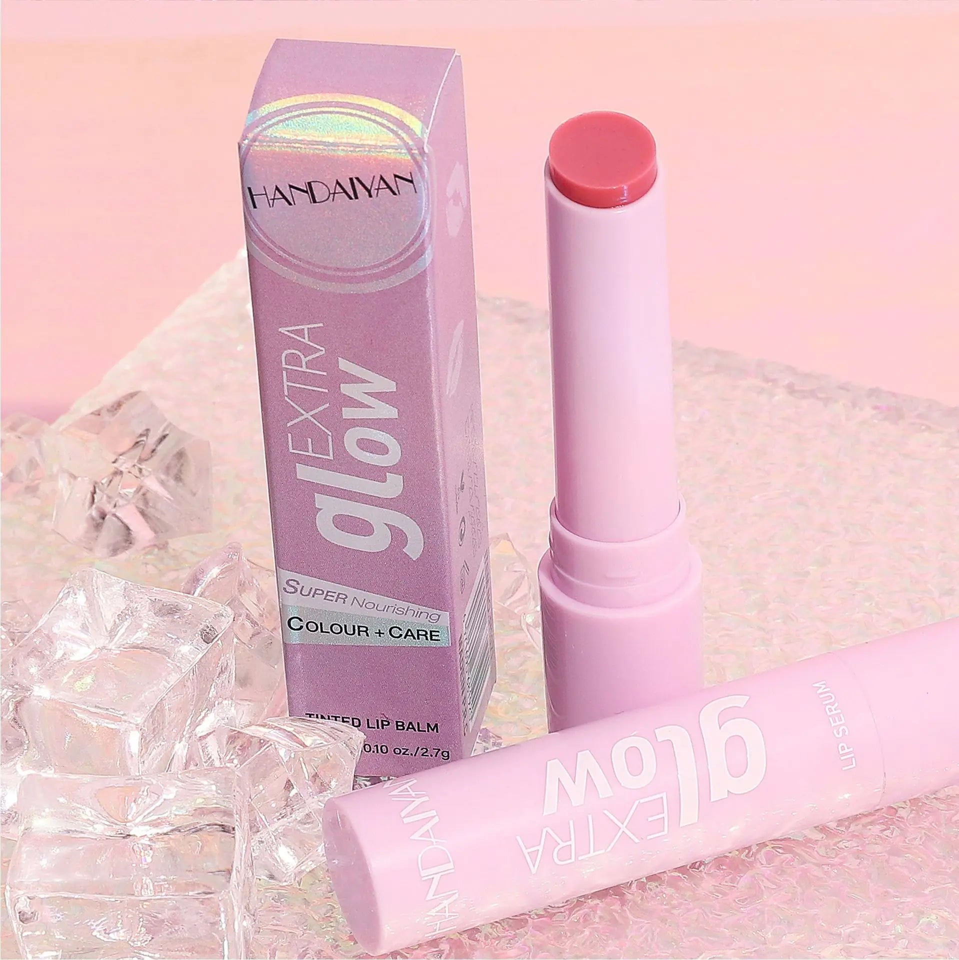 Handaiyan Long Lasting Lipstick Waterproof Moisturizing MIrror Watery Jelly Lip Stick Lip Plumper Lip Balm Makeup -
