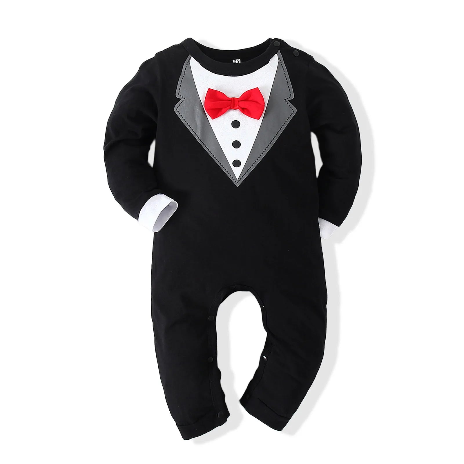 Dress your little gentleman in style with this cotton formal romper—perfect for baby boys who love to look sharp and charming! -