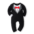 Dress your little gentleman in style with this cotton formal romper—perfect for baby boys who love to look sharp and charming! -