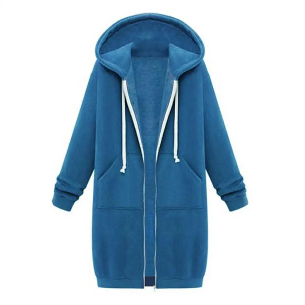 Plush Hooded Drawstring Women Jacket -
