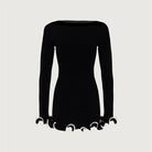 Women's Mini Dress Ruffled High Waist Elegant (Slim Fit) -
