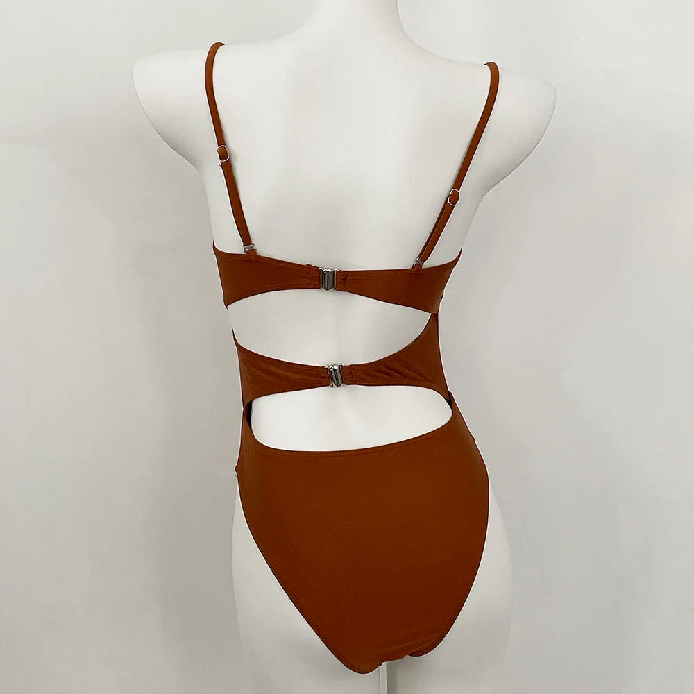 One-Piece Swimwear Summer Bathing Suit Women On Holiday New Swimsuit Bathing Suit Splice Color Beachwear Bikini -