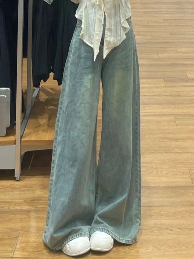 Elevate your style with these chic high-waist wide-leg jeans for women! -