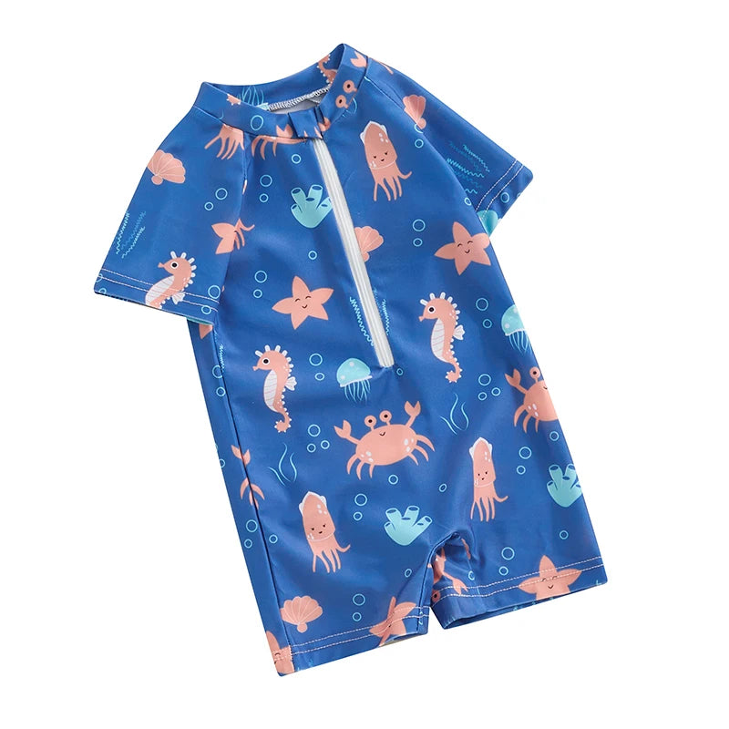 Make a splash with this collection designed for toddler boys aged 0-36 months—comfortable, cute, and perfect for water fun! -
