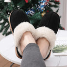 Evshine Women Plush Cotton Slippers Winter Indoor Warm Soft House Slipper Comfort Memory Foam Slides Outdoor Fur Fuzzy Flat Shoe -