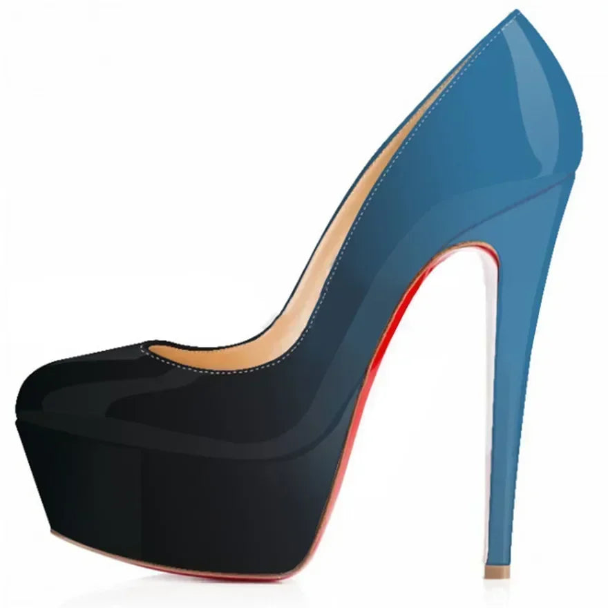 Women Pumps Stiletto Sexy Platform Round Toes 14cm Extremely Stripper Pole Dance High Heels Party Dress Wedding Shoes Large Size -