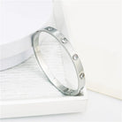 Gold Color Zircon And Cross Nut Nail Bracelet Gold & Bangle For Woman -